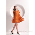 Mini vestido naranja de verano para mujer